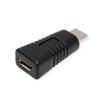 Adaptér USB 3.2 Gen 2, C-Micro-B (2.0) M/F, 480Mbps, priamy, OTG, čierny