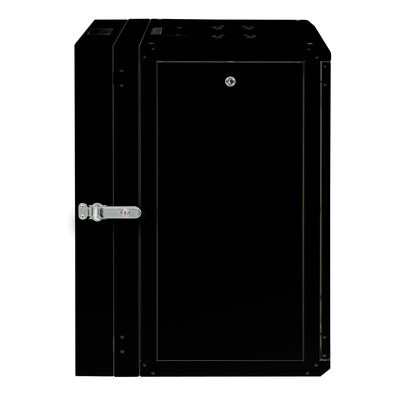 19" Rack na stenu 16U, čierny, 818x600x600mm (HxWxD), RAL9005, PRO, otočný (2-dielny)