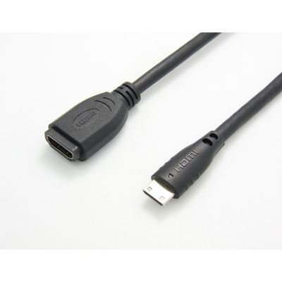 Káblový adaptér HDMI/HDMI mini F/M 0.15m, High Speed+Eth, 1080p@60Hz, čierny