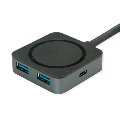 Kábel USB 3.2 Gen 1, A-A M/F 3m, 5Gbps, predlžovací, čierny, aktívny 4port HUB (2x USB A + 2x Typ C)
