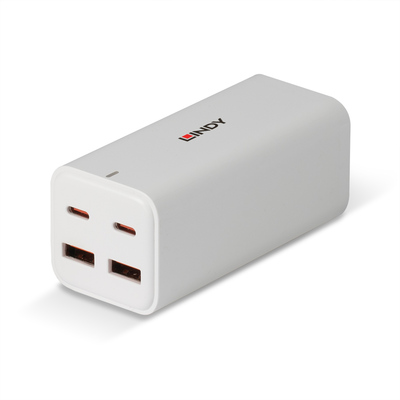 Nabíjačka USB 230V 4port, 2xUSB A, 1xUSB Typ C, 100W, Power Delivery, kábel (C7) 1.5m, GaN, biela