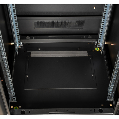 19" Rack na podlahu 32U, 1609x600x600mm (HxWxD), PRO, sklenené dvere, čierny