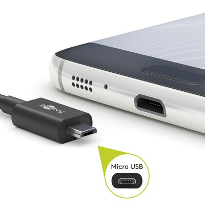 Kábel USB 2.0 A-MICRO-B M/M 0.5m, High Speed, čierny