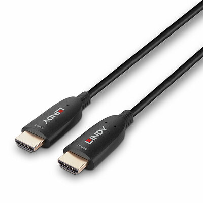 Kábel HDMI M/M 50m, Ultra High Speed+Eth, 8K@60Hz, HDMI 2.1, čierny, jednosmerný, aktívny, optický