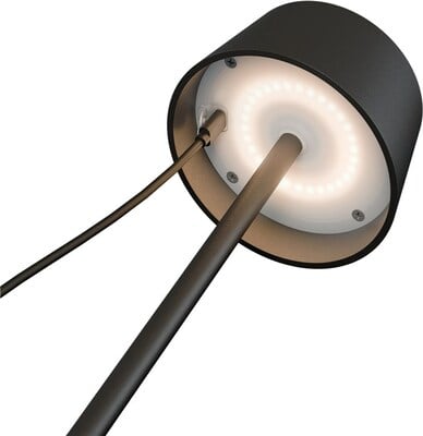 Solárna stolná LED lampa, 150lm, vonkajšia IP44, nabíjacia 1800mAh, teplá biela 3000K, farba čierna