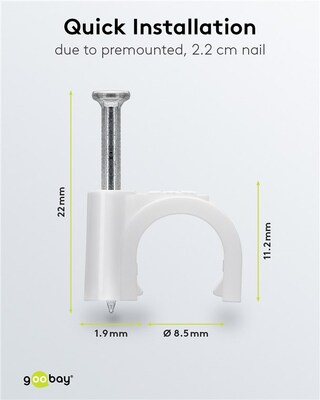 Káblová úchytka 09mm, 100ks/bal