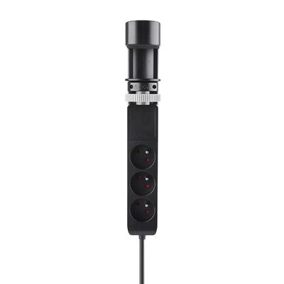 Predlžovačka 2m s 3 zásuvkami na stôl  1.50mm², USB nabíjačka (1x USB A + 1x USB C) 20W, čierna