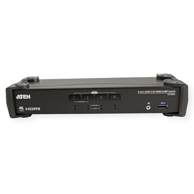 KVM switch/prepínač 4PC, HDMI, USB, USB 3.0 hub, Audio, 4K@60Hz