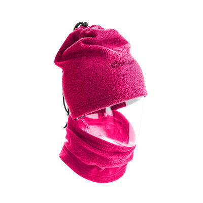 Nákrčník / čiapka fleece, malinová