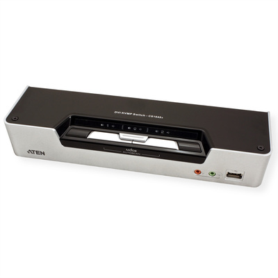 KVM switch/prepínač, Dual-View, 2PC, DVI-I, USB, HotKeys, OSD