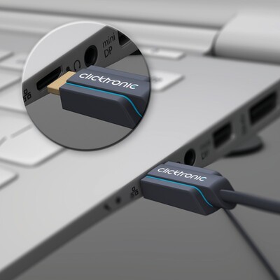 Kábel HDMI M/M 1.5m, High Speed+Eth, 4K@60Hz, HDMI 2.0, 18G, pozl. konektor, modrý, C