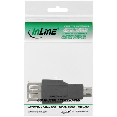 Adaptér USB 2.0, A-Micro-B F/M, 480Mbps, priamy, čierny