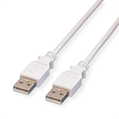 Kábel USB 2.0 A-A M/M 1.8m, High Speed, biely