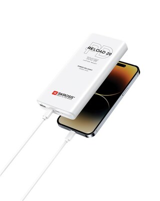 Power Bank Compact 20000mAh, QC 3.0, PowerDelivery 100w, kábel USB Typ C 0.3m, 15.7x7.4x2.5cm, biela