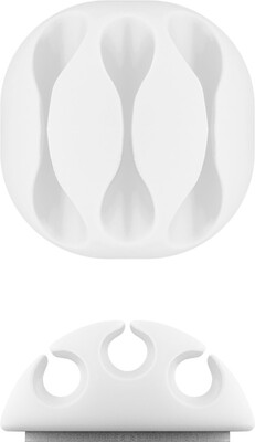 Káblový organizér, samolepiacia príchytka na 3 káble, ⌀5.4mm, 4ks/bal, biely