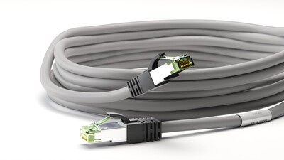 S/FTP (PiMF) Patchkábel LSOH 20m cat.8, sivý, Cu, 40GBit/s, 2000MHz