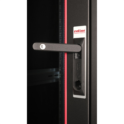 19" Rack na podlahu 32U, 1560x600x800mm (HxWxD), BASIC, sklenené dvere, čierny