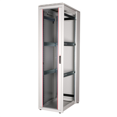 19" Rack na podlahu 47U, 2276x600x1000mm (HxWxD), PRO, sklenené dvere, sivý