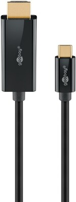 Kábel USB 3.1 Typ C na HDMI M/M 3m, gen.2, 4K@60Hz, čierny, pozl. konektor