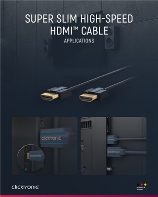 Kábel HDMI M/M 1m, High Speed+Eth, 4K@60Hz, HDMI 2.0, 18G, pozl. konektor, modrý, Slim, C