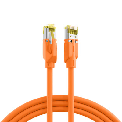 S/FTP (PiMF) Patchkábel LSOH 0.5m cat.6a, oranžový, Cu, Draka UC900 s TM31