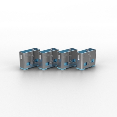 USB Port Blocker bez kľúča, 10x zámok USB-A, modrý