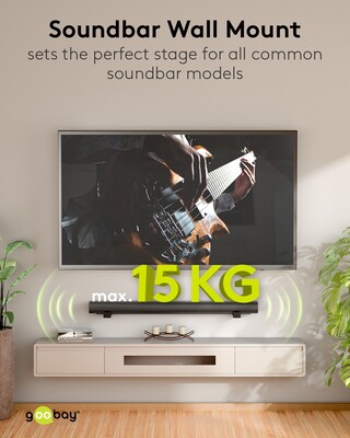 Držiak pre soundbar na stenu, max 15kg, čierny