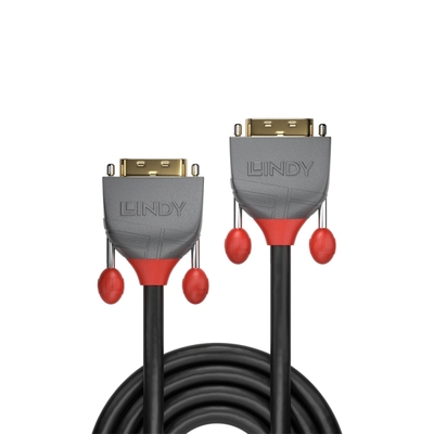 Kábel DVI-D M/M 20m, Dual-Link, 2560x1600@60Hz, 9.9Gbps, HQ, čierny, G pozl. Konektor, Anthra Line