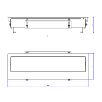 TOP FRAME montážny kryt, dlhý, asymetrický, 523x192x110mm, hliník, striebornosivý