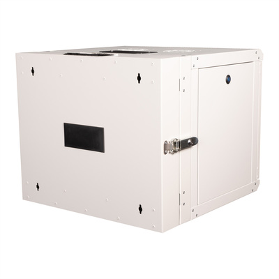 19" Rack na stenu 9U, sivý, 505x600x600mm (HxWxD), RAL7035, PRO, otočný (2-dielny)