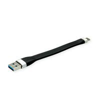 Kábel USB 3.2 Gen 1, AM/CM Typ C 0.5m, 5Gbps, čierny/zlatý, Gold, pozl. konektor