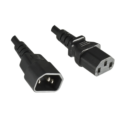 Kábel sieťový 230V predlžovací, C13 - C14, 10m, 1.00mm², 10A, čierny
