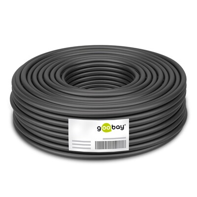 Kábel koax. návin 100m, RG59, 75 Ohm, 2x tienený, 6.2mm, CCS, čierny