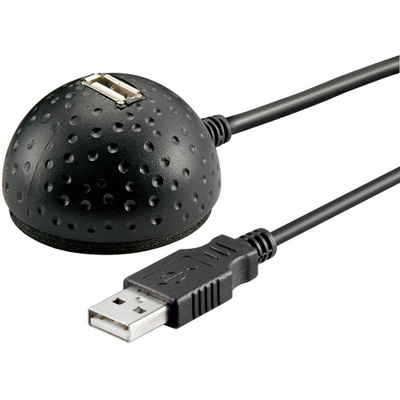 Kábel USB 2.0 A-A M/F 1.5m, High Speed, čierny ťažítko