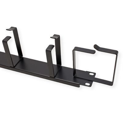 19" Panel vyväzovací, organizér, 6x oko (Typ G), 1U, oceľ, čierny