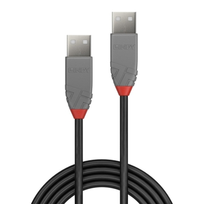 Kábel USB 2.0 A-A M/M 0.2m, High Speed, čierny, Anthra Line