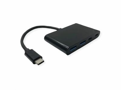 Hub USB 3.1 Gen.2 Typ C, 4 Port, 2x USB C, 2x USB A, 0.19cm, čierny