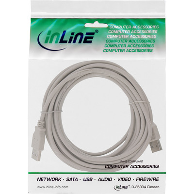 Kábel USB 2.0 A-A M/M 0.5m, High Speed, béžový