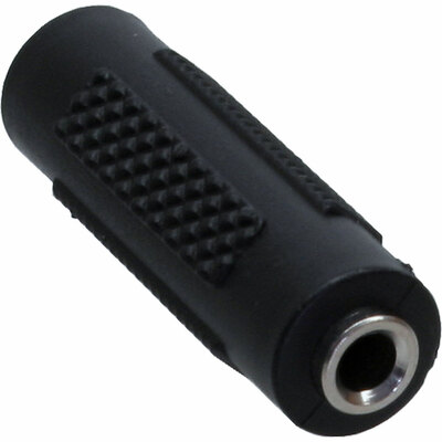 Adaptér 3,5mm stereo F/F, spojka, plastová, čierna