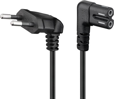 Kábel sieťový 230V, 2pin vidlica (CEE7/16) lomená - C7 (2pin) zahnutý, 5m, 0.75mm², 2.5A, čier.SONOS