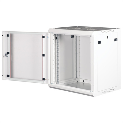 19" Rack na stenu 12U, sivý, 645x600x450mm (HxWxD), odnímateľné bočnice