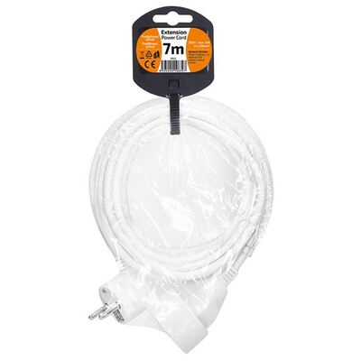Predlžovačka 7m s 1 zásuvkou, 1.00mm², biela
