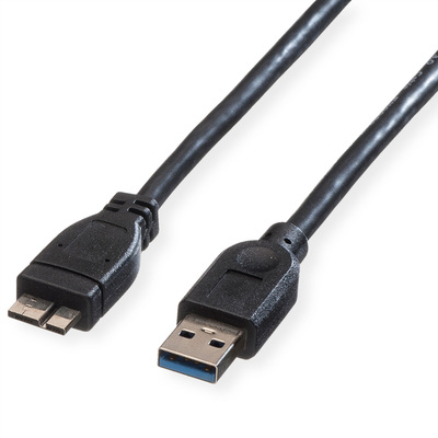 Kábel USB 3.2 Gen 1, A-MICRO-B(3.0) M/M 0.15m, 5Gbps, čierny