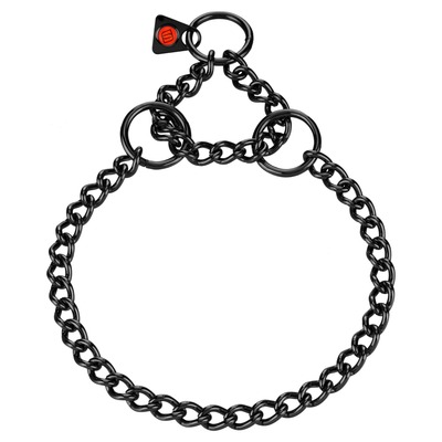 Obojok retiazkový sťahovací 2.5mm/55cm, malé oko, nerezová oceľ, čierny, HS