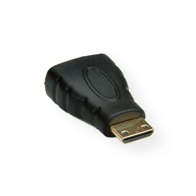 Adaptér HDMI mini/HDMI M/F priamy, čierny