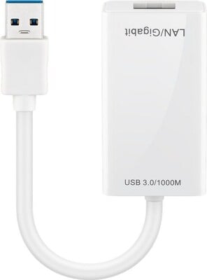 Adaptér USB 3.0 na RJ45 (Gigabit Ethernet), 10cm, biely