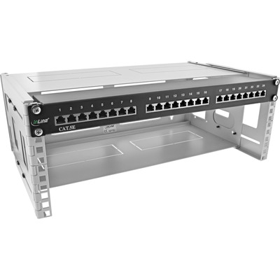 19" Mini skriňa rámova s krytom 4U, nastaviteľná hĺbka: 240 - 400mm, svetlosivá, RAL7035