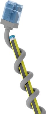 UTP Patchkábel LSOH TPE 0.25m cat.6a, sivý, slim, Cu, Flex Cable, Eco obal