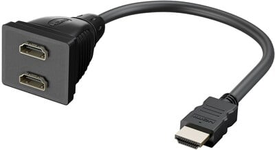 Rozdvojka Y HDMI 1xM-2xF, 20cm pozlátené konektory