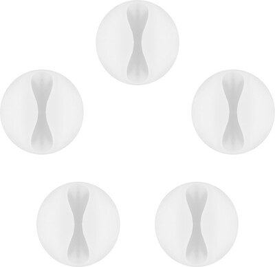 Káblový organizér, samolepiacia príchytka, ⌀7.8mm, 5ks/bal, biely